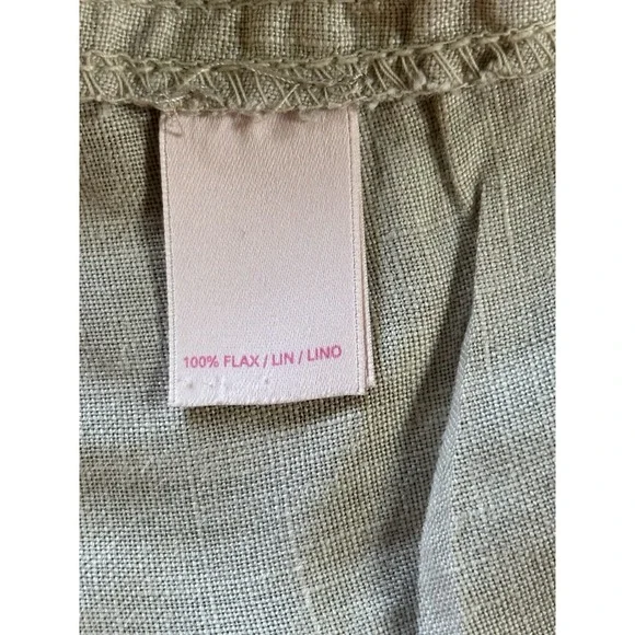 Victoria Secret Women's Beige  Flax/ Lino Wide Leg Pants Size 8 Adjustable Waist - Picture 8 of 9